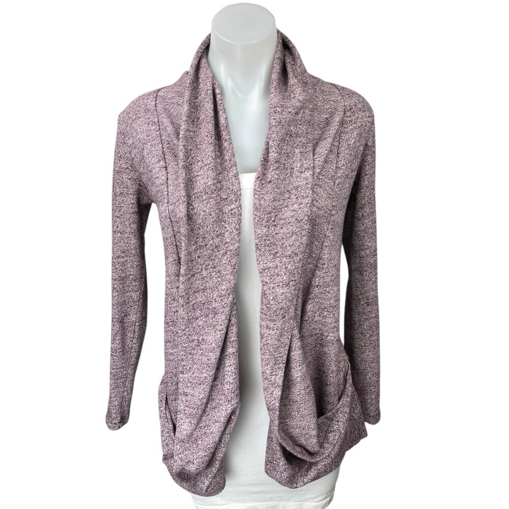 UGG Purple Long Sleeve Knit Shawl Collar Open Cardigan Sweater Top Size XS